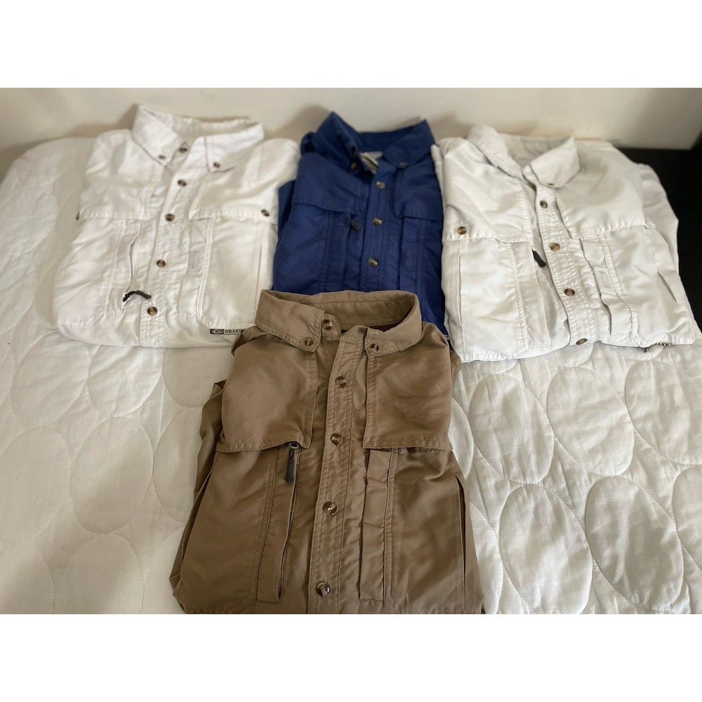 Men's Drake Waterfowl Systems Vented Fishing Shirt Lot Of 4 Sz Small